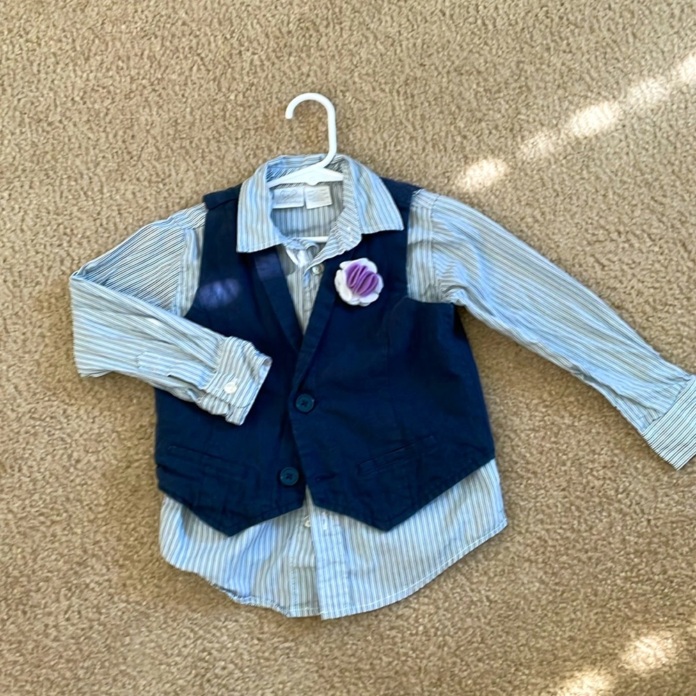 Toddler dress shirt with vest